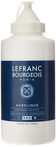 Lefranc & Bourgeois Fine Pintura Acrilica, Blanco (Titanium White), 750 ml