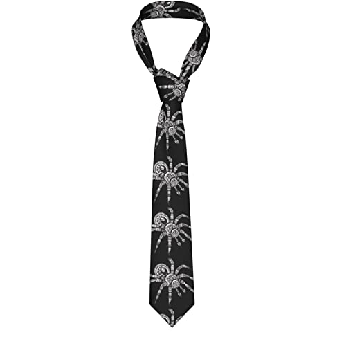 Patrón de araña estilo zentangle - Corbatas delgadas de novedad casual para hombre Corbata de cuello de caballero, Corbatas anchas de poliéster para fiesta de negocios Niños Traje formal de boda de ne