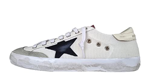 Golden Goose Zapatos Zapatillas Hombre Vintage Superstar 11395 Blanco Negro, White Black Beige, 42 EU