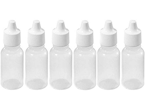 VASANA Botellas cuentagotas de plástico blanco rellenables vacías, 24 unidades, 20 ml, con tapa de rosca, T, 20ml/0.67oz