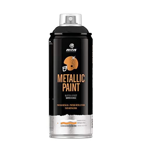 Montana Colors, Acrílico, MTN PRO Metalizado Negro R-9011, Spray, Negro, 400 ml