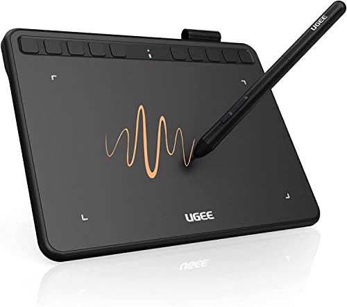 Tableta Gráfica UGEE S640,Tableta Digitalizada Portátil Ultradelgada de 2.4G,con Función de Inclinación, Teclas Personalizadas, Lápiz sin Pilas para Windows Mac Linux
