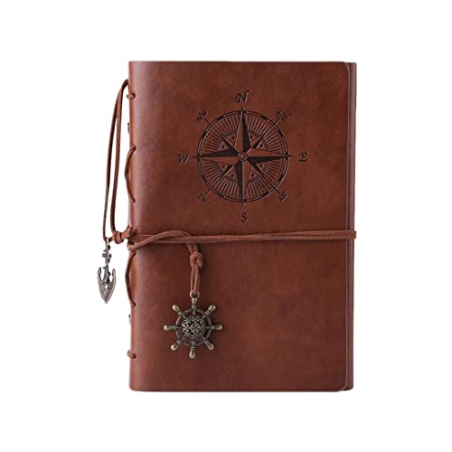 YKKJ Cuaderno de Cuero, Cuaderno de Viaje Cuaderno Diario Encuadernado Diario Recargable, para Hombres y Mujeres, Regalo Ideal para Artistas, Bocetos