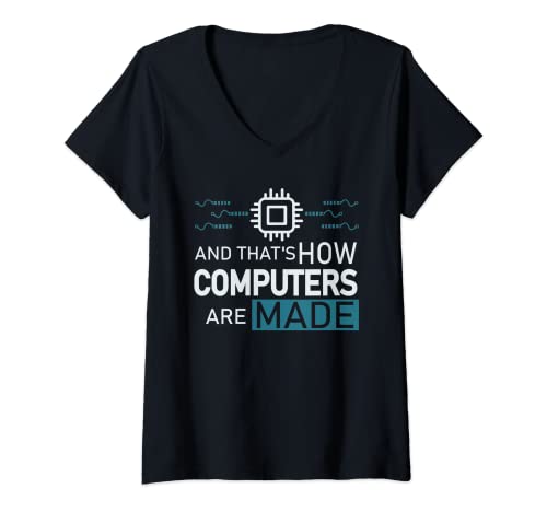Mujer Programador divertido Programador Coder Arquitectura de computadora Camiseta Cuello V