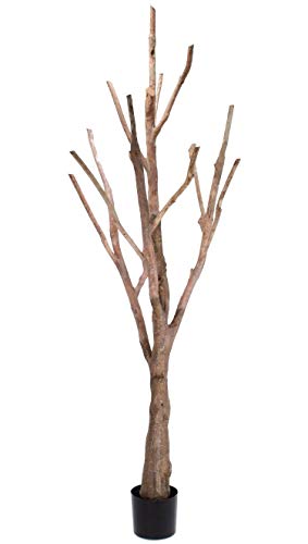 artplants.de Tronco sin Hojas de árbol Artificial Wilko con Ramas, marrón, 215cm - Conjunto de Ramas Decorativas - Pack de Ramas de árbol simulado