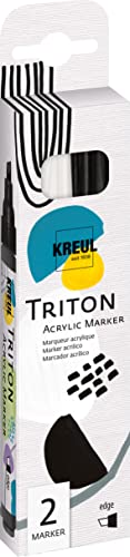 Kreul 17892 - Marcador de Pintura sobre acrílico Triton 1.4 de Solo Goya Acrylic Paint Marker, Set de Dos Unidades, Color Negro/Blanco