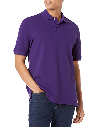 Amazon Essentials Polo en piqué de algodón con Corte Regular (Disponible en Talla Grandes y Largos Especiales) Hombre, Morado Oscuro, M