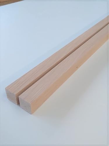 2 listones de madera de roble macizo. 2 x 2 cm de grosor. Longitud de 20 – 120 cm. (45 cm de largo)