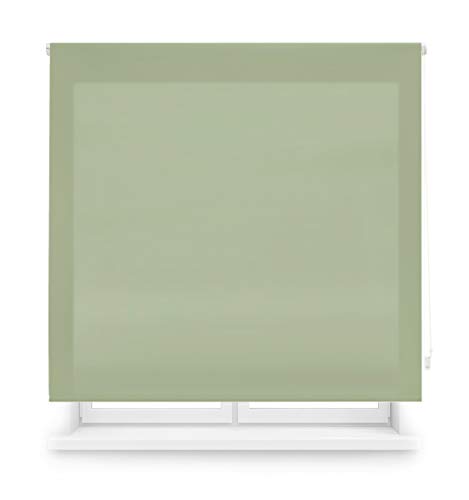 Blindecor Ara | Estor enrollable translúcido liso - Verde pastel, 100 x 175 cm (ancho por alto) | Tamaño de la Tela 97 x 170 cm | Estores para ventanas