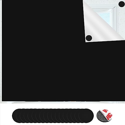 Oscurecimiento para ventana de techo, tela opaca, protección solar, ventanas, oscurecimiento, sin agujeros, incluye cintas adhesivas para ventanas, 150 x 100 cm, con velcro, color negro