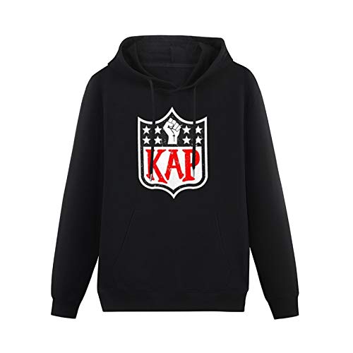 XIAOYE Colin Kaepernick Black Kap Printed Hoodie Mens Pullover Sweatshirt Black 3XL