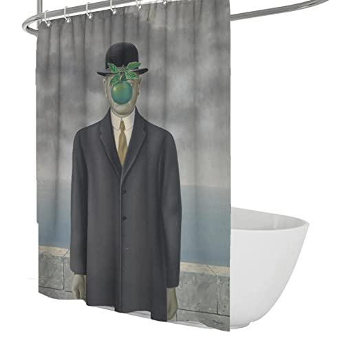 Pintor Surrealista René Magritte Obras de Arte Cortinas de Ducha para baño Cortina de Ducha Abstracta Impermeable Cortina de baño Decorativa 200x200cm