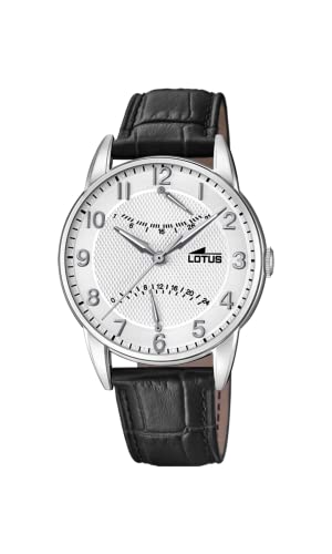 Reloj LOTUS Para Hombre 18429/5 Outlet Caja de Acero inoxidable 316l Gris plata Correa de Cuero Negro