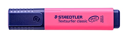 Staedtler Textsurfer 36423 - Rotulador fluorescente (compatible con tinta de impresora, punta de 4,7mm, línea de 2,5 mm, 10 unidades), color rosa