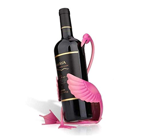 XiaoDong1 Soporte for Vino Flamingo Wine Rack Estante for Vino Escultura de Metal Manualidades Decoraciones for el hogar Rosa