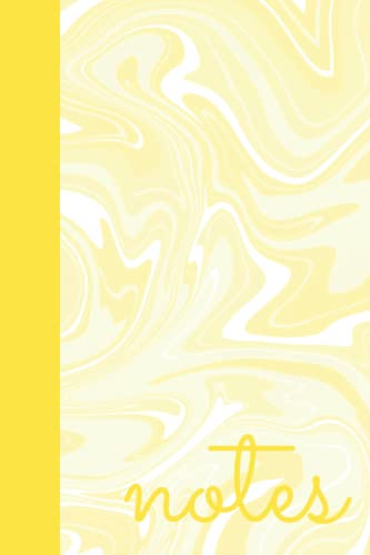 Yellow Marble Pastel Notebook: Aesthetic pastel yellow notebook in lemon pastel yellow