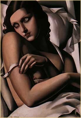 Lienzo calidad museo, poster o lamina para enmarcar, Convalescente, Tamara de Lempicka - 70 x 50 cm, LIENZO CANVAS MUSEUM 400 GRS