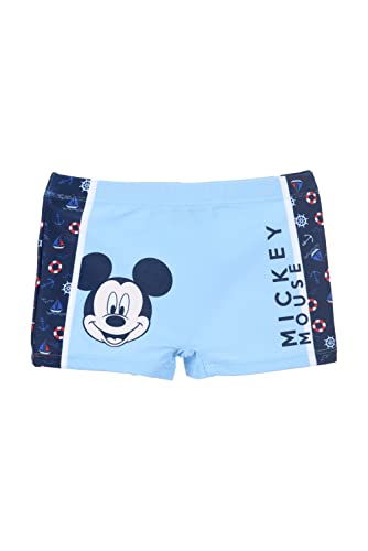 Disney Mickey Mouse Bañador Niño, Bañador Natación Infantil, Shorts de Baño Clasicos, Secado Rápido, Talla 4 Años, Azul