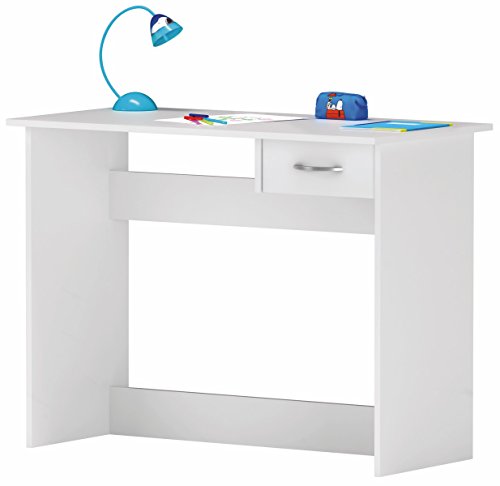 Escritorio Mesa de Estudio Oficina Juvenil 100 cm. Blanco Ordenador Habitación Infantil Despacho