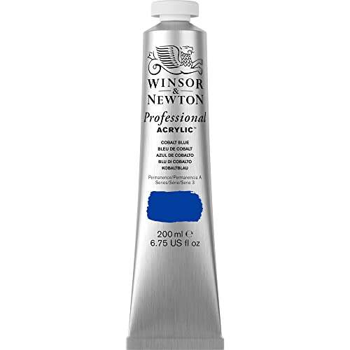 Winsor & Newton acrílico profesional Artist's - tubo de pintura acrílica de 200ml, color azul cobalto