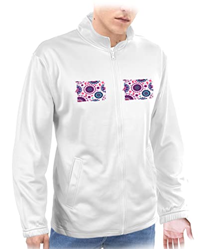 MERCHANDMANIA CHAQUETA TECNICA CON 2 DIBUJOS motivo flores rosas carmesi colores adorno 2 logos jacket.