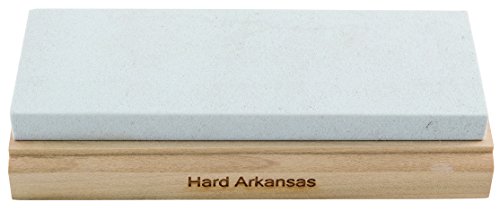 RH PREYDA Hard Arkansas - Piedra de afilar (grano 800-1000, 150 x 50 x 12 mm, plataforma de madera)