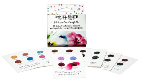 Daniel Smith Extra Fine Watercolor Paint, Watercolor Confetti, contain 36 unique watercolor dot samples (285900101)