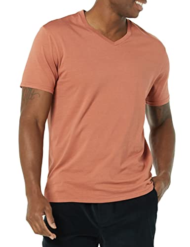 Goodthreads Short-Sleeve V-Neck Cotton T-Shirt Camiseta, Rouille, M Alto