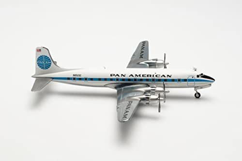 Herpa Avión Modelo Pan Am Douglas DC-6B Clipper Betsy Ross – N6523C – Escala 1:200, Modelo de avión para coleccionistas, decoración en Miniatura, Aviador sin Soporte de Metal