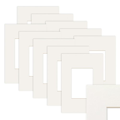 Photolini 10 Unidades de Papel paspartú en Color Blanco 30x40 cm (20x30 cm)