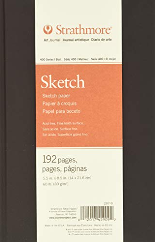 Pro-Art Cuaderno Serie 400 Strathmore Diario de bocetos de 5.5 x 8.5 Pulgadas, 96 Hojas, Papel, Blanco, 5-1/2 x 8-1/2 Inches