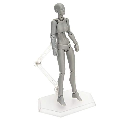 Modelo de dibujo humano de 5.1 pulgadas, figuras de acción de PVC dibujo maniquí figura modelos para artistas (gris)