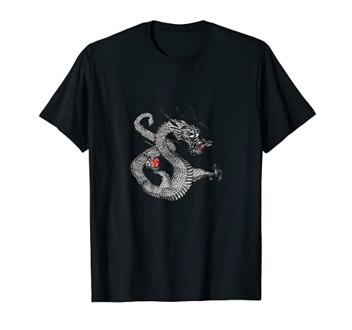 Pintura tradicional del dragón japonés | Camiseta gráfica regalo Camiseta