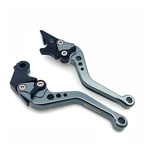 Levier de frein Moto Palancas de Embrague de Freno de Aluminio 6 Palanca Corta Ajustable de Motocicleta para Hon-da GROM MSX125 2013-2015 CBR300 400 500R CBT125 (Color : Titanio)