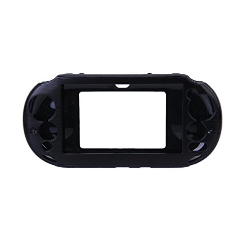 OSTENT Funda Protectora de Piel de Aluminio Metalizada Colorida Compatible con Sony PS Vita PSV PCH-2000 - Color Negro