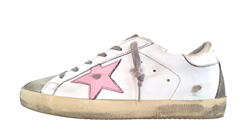 Golden Goose Zapatos Mujer Zapatillas Superstar Vintage 81482 Blanco Rosa, Blanco y rosa., 38 EU