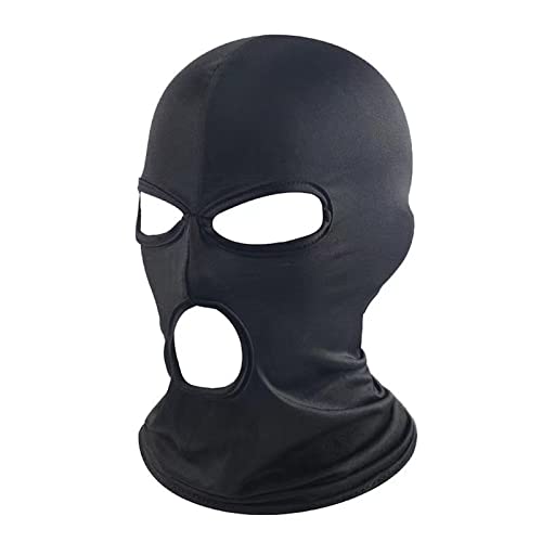 WYSUMMER Máscara facial completa de 3 agujeros, pasamontañas fino para mujeres y hombres, máscara facial para motocicleta, bicicleta, caza, ciclismo, gorra de esquí, Negro -, Talla única
