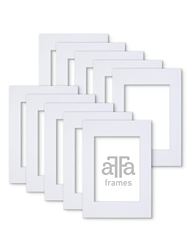 aFFa frames Passe Partout | Paspartú Minimalista para exhibir tus Fotos, Pósteres, Diplomas | Cartón, Blanco, 40x50 cm | Kit de 10