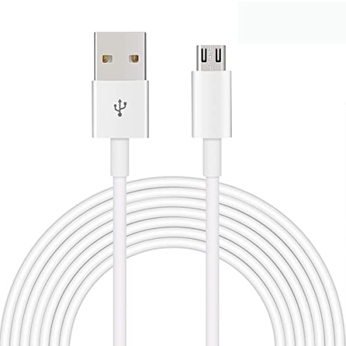 DERICAM Cable Micro USB cámaras de seguridad domésticas y teléfonos/tabletas móviles Android, 5V 1A, 5 metros/16 pies, transferencia de datos USB 2.0 de alta velocidad y carga rápida, Blanco