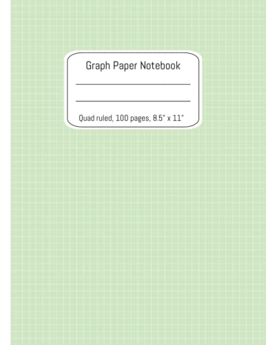 Graph Paper Notebook - Pastel Green: Quad Ruled - 110 pages - 8.5 x 11