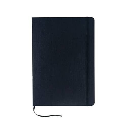 Fabriano 94727 Ecoqua Plus - Cuaderno con goma cosida firme, A5, 80 hojas, 5 mm, color negro