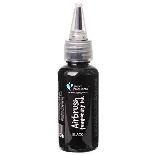 Groom Professional Creative - Tinta Temporal para aerógrafo (30 ml), Color Negro