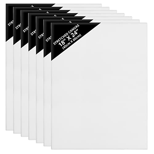 Belle Vous Pack de 7 Lienzos para Pintar en Blanco 45 x 60 cm - Set Panel de Lienzo Preestirado - Aptos para Pintura Acrílica y al Óleo - Lienzo Blanco para Bocetos y Dibujos
