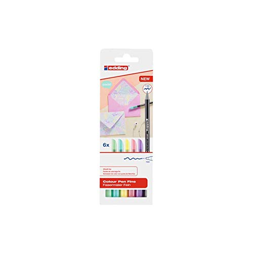 Rotulador punta de fibra pastel edding 1200 estuche 6 colores surtidos