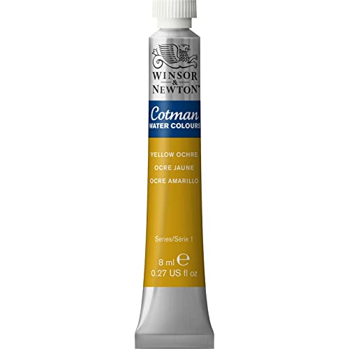 Winsor & Newton Cotman 8840118 - Pintura de acuarela de estudio, colores vivos con muy buenas propiedades de procesamiento, tubo de 8 ml, ocre amarillo