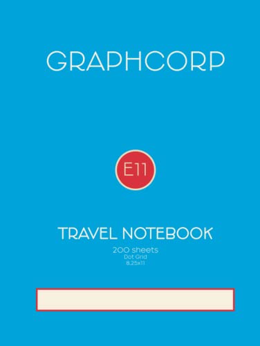 Graphcorp E11 Travel Notebook Light Blue: 200 Page Travel Bullet Journal / Notebook / Diary / Sketchbook