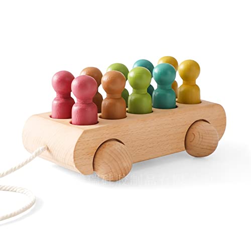 Cuerda educativa para niños para educación temprana para tirar del jardín de infantes, juguete colorido de haya villano