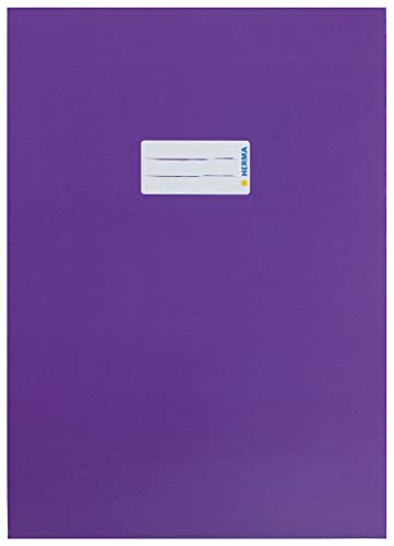 HERMA 19756 - Cuaderno (DIN A4, con etiqueta para escribir, cartón resistente y extrafuerte, protector para cuadernos), color morado