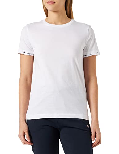 Champion Legacy American Classics Taped Logo Sleeve S/S Camiseta, Color Blanco, M para Mujer
