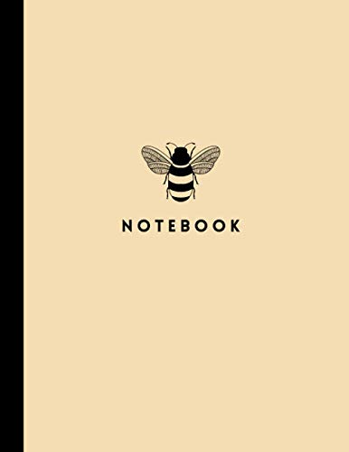 College Bee Notebook 8.5 x 11 in Pastel Yellow: College Ruled 120 pages Bee Aesthetic